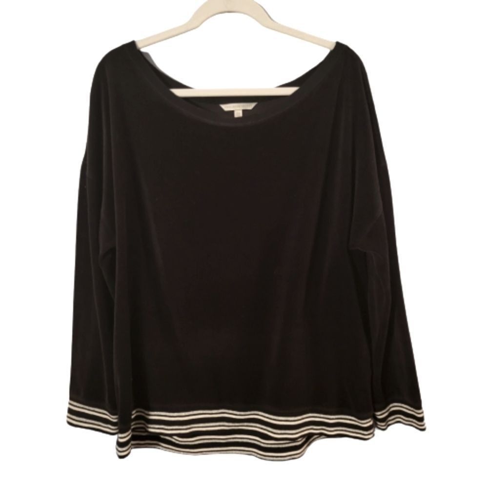 Victoria's Secret black velour long sleeved top
